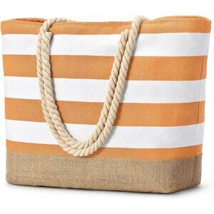 Beach Bags, Large Canvas Tote Bag Orange